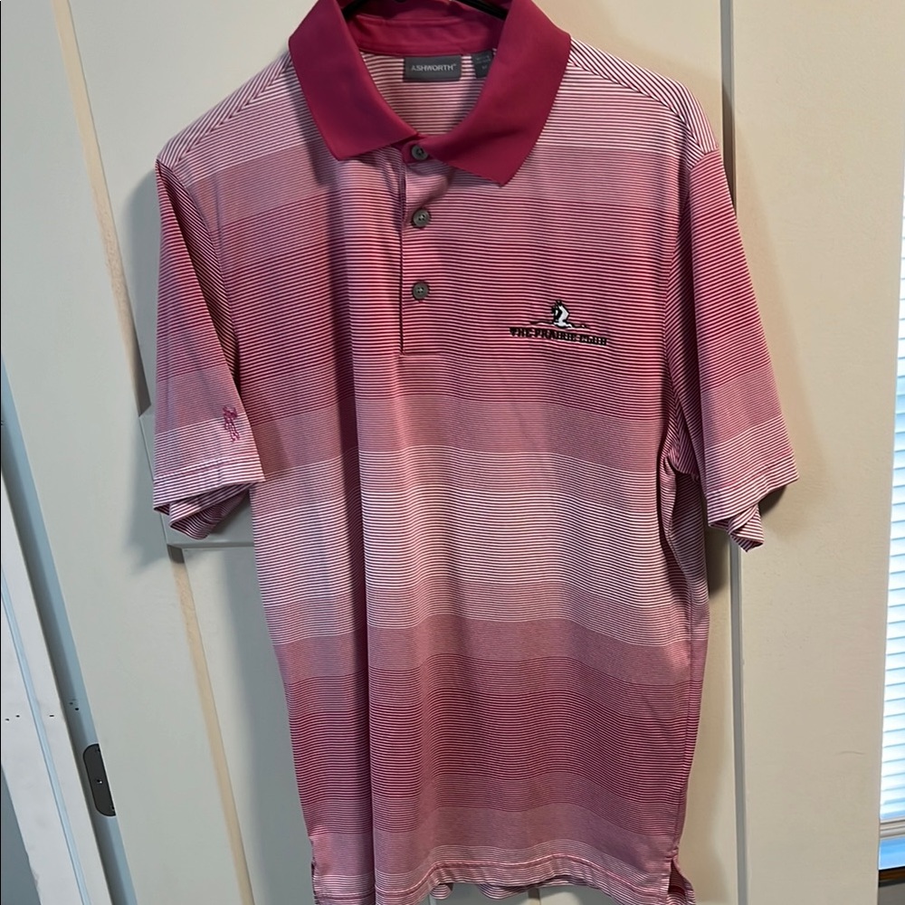 Men's Pink Striped Polo Shirt